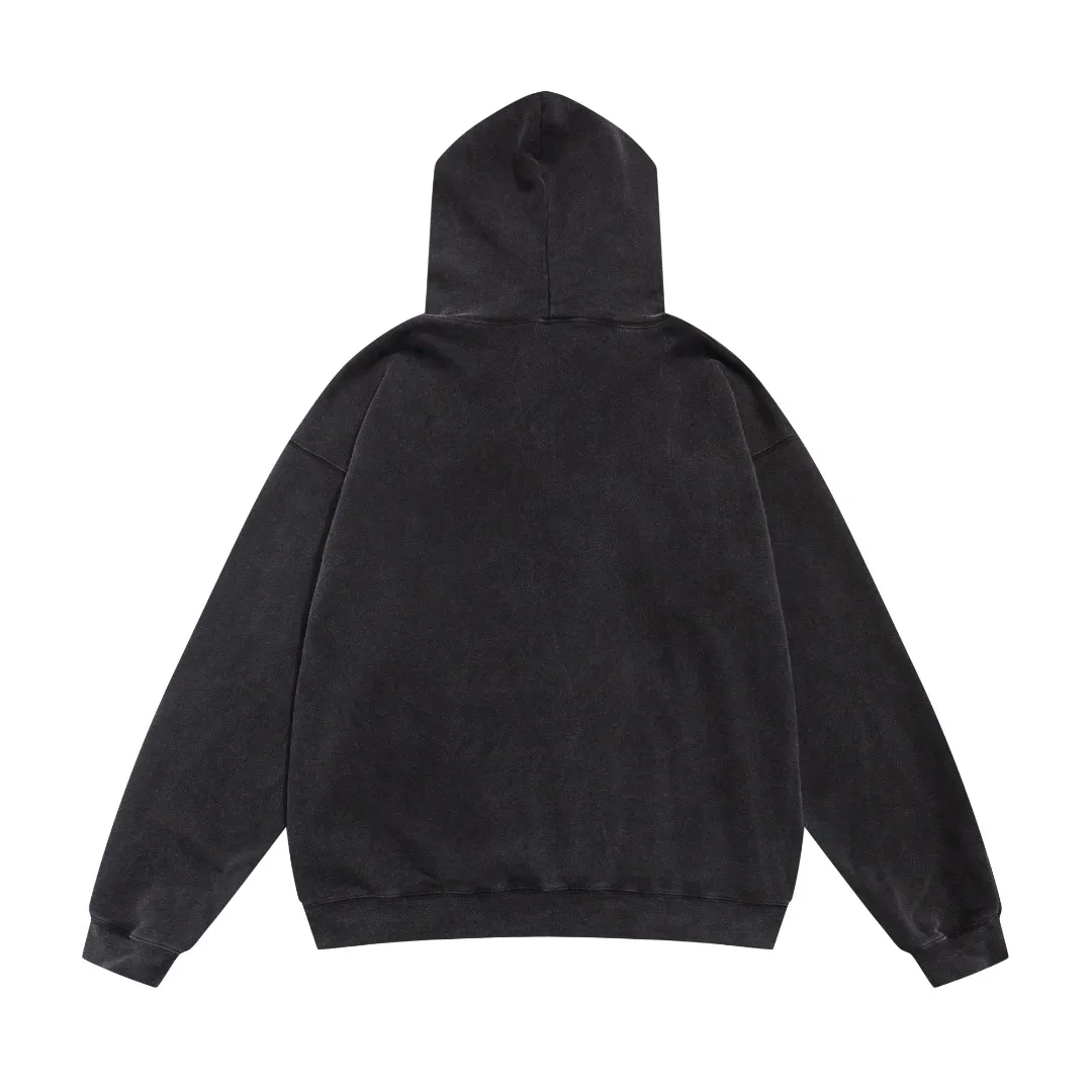 European and American Saint Michael "SMOKERS FANTASY" retro letter printed washed distressed hoodie and velvet sweatshirt Fabric: 420g Style number: SM625 Size: S-M-L-XL Color: black-light blue Price: P236